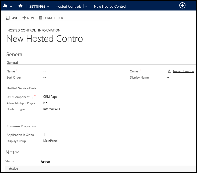 New hosted control in Unified Service Desk