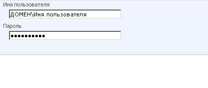 Службы Excel — диалоговое окно имени пользователя