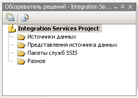 Проект и папки служб Integration Services