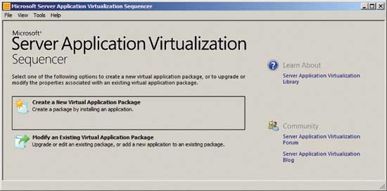 Для создания пакетов приложений в Server App-V используется Server Application Virtualization Sequencer