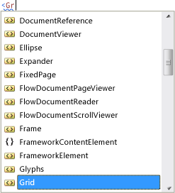 XAML IntelliSense