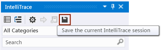 Сохранение IntelliTrace вручную в Visual Studio