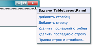 Задачи элемента управления TableLayoutPanel