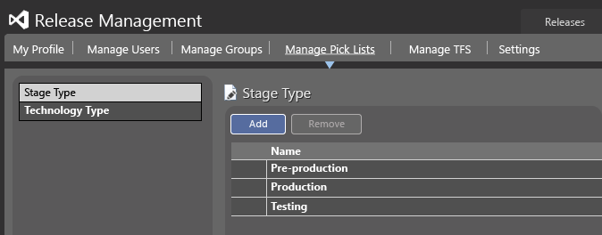 View the stage types that you have added