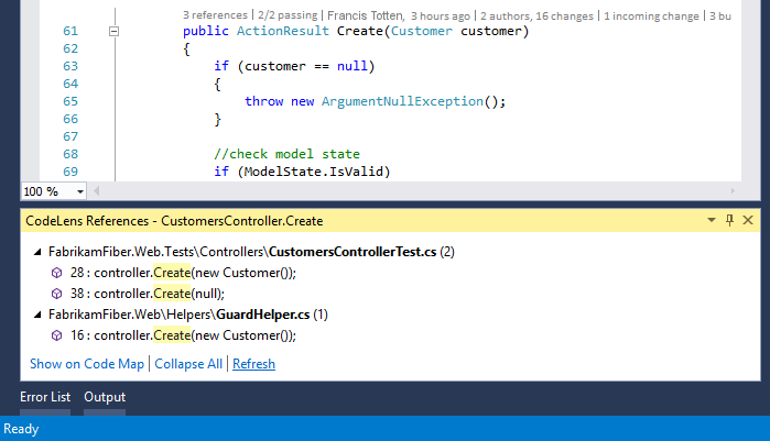 CodeLensReferencesDockedWindow The docked CodeLens References window