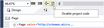 The Disable Project Code button