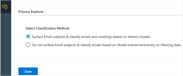 Categorize email admin setting.