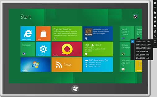 Симулятор Windows из Visual Studio 11