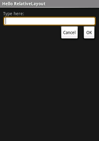 Example Relative Layout