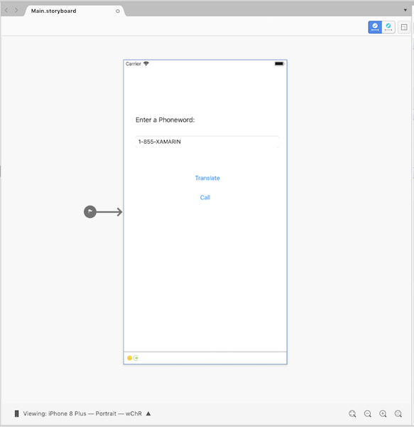 Файл Main.storyboard в конструкторе iOS