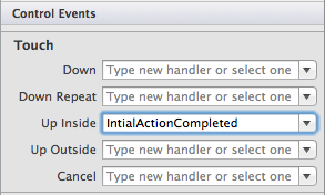 Когда пользователь освобождает aButton, активируйте событие TouchUpInside