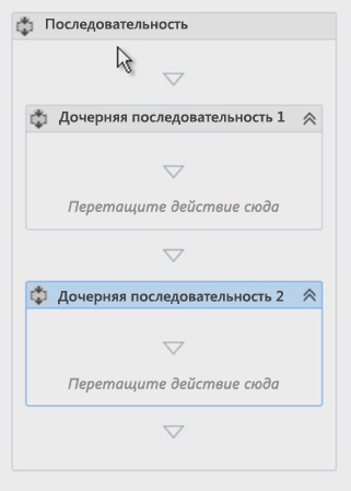 Рис. 5. Добавление дочерних последовательностей