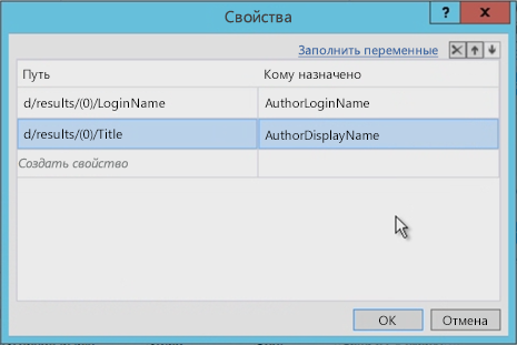 Рис. 10. Получение значений из команды LookupSPUser