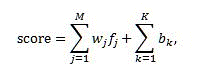 Линейная формула модели для моделей ранжирования