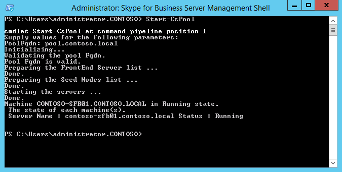 Запуск служб Skype для бизнеса.