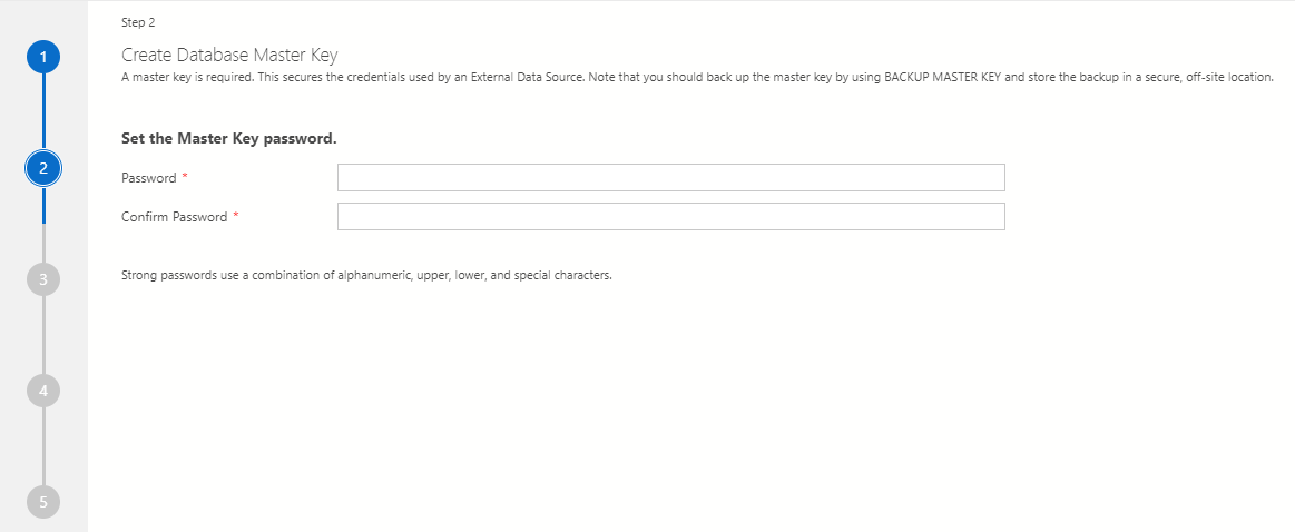 Создание главного ключа базы данных