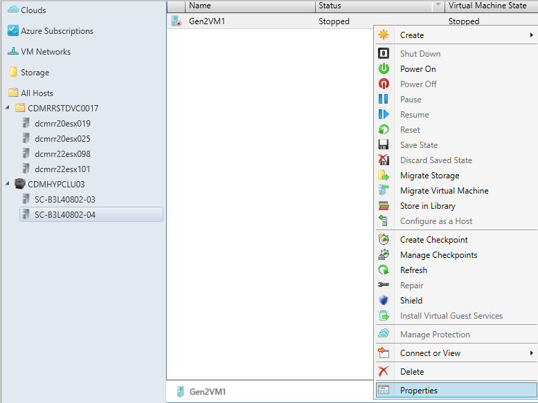 Снимок экрана: свойства виртуальной машины.