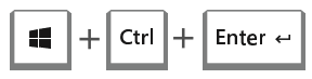Сочетание клавиш Windows и Control и Enter.