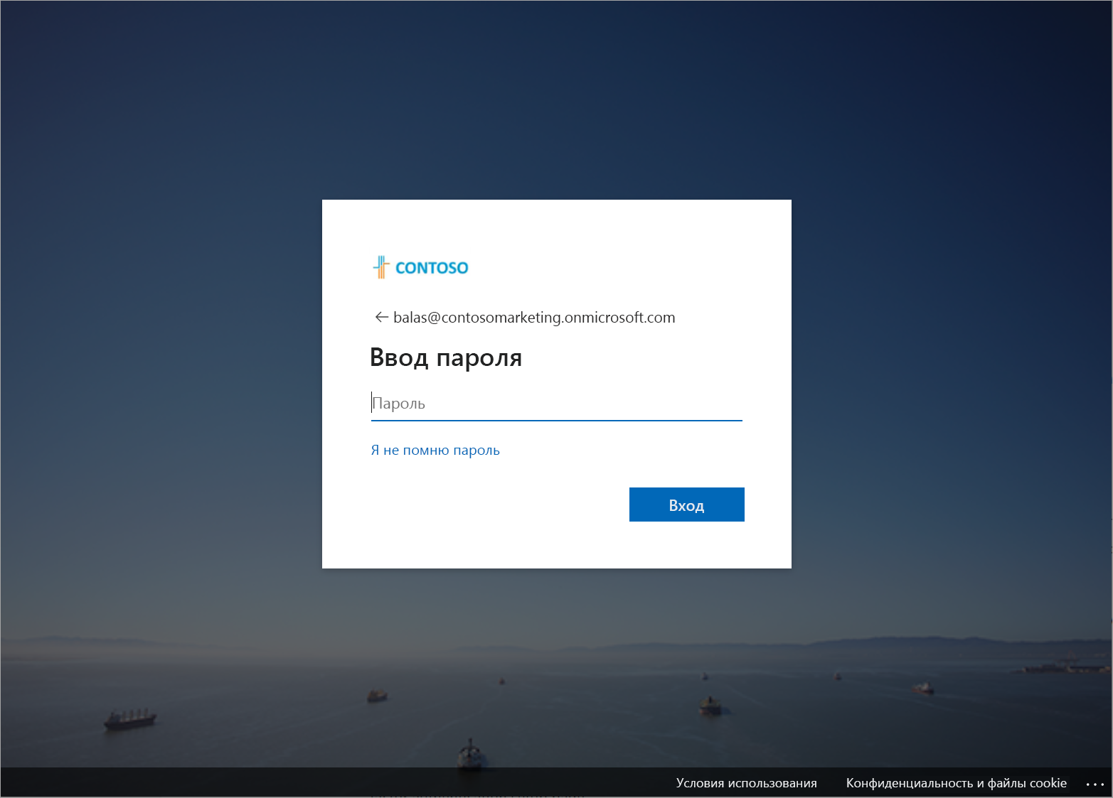Screenshot that shows the customized sign-in page.