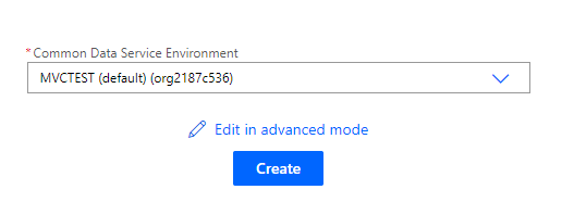 Select environment dialog - screenshot shows the Dataverse Environment selected.