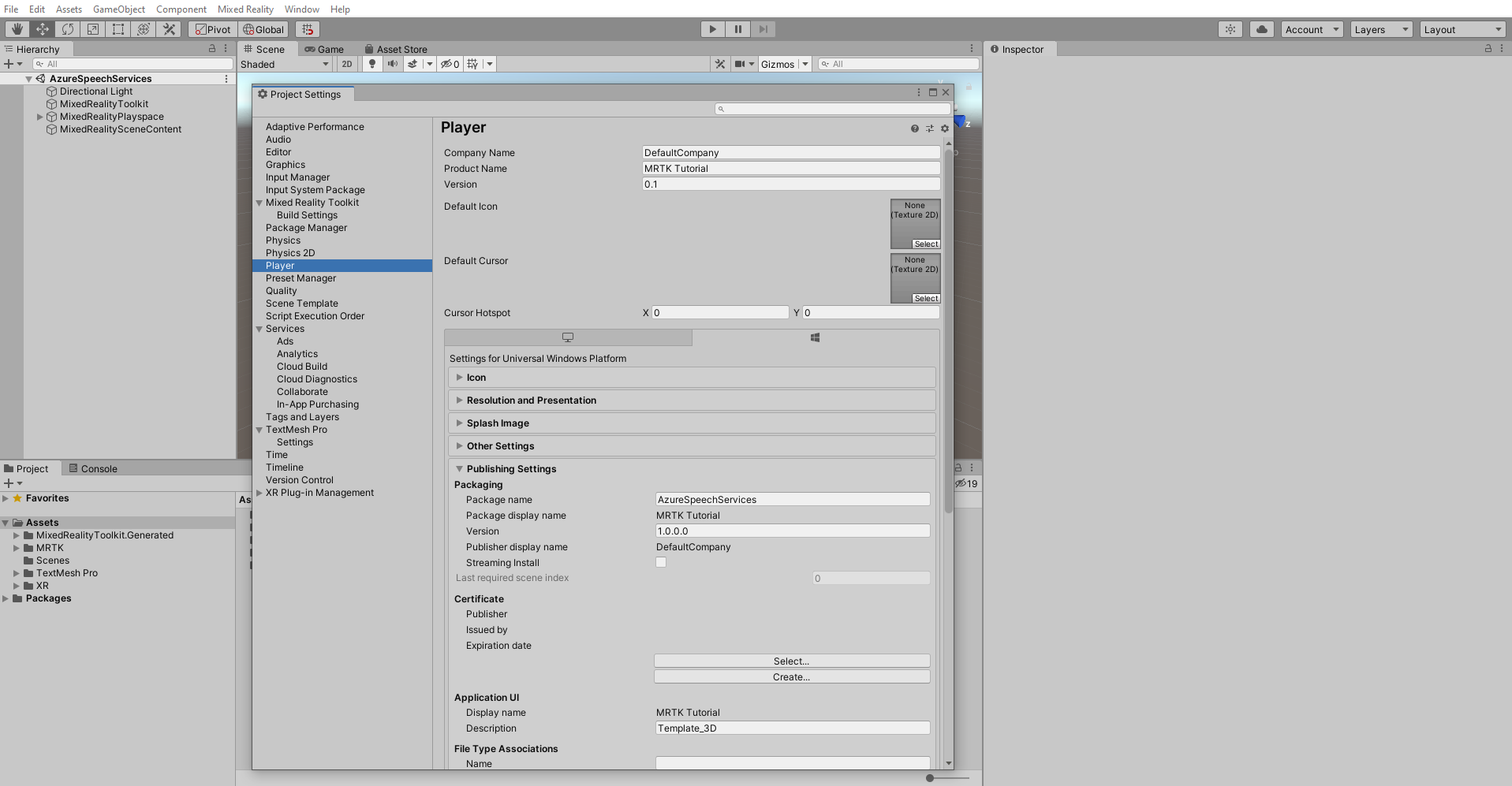 Screenshot of Configuring capabilities.