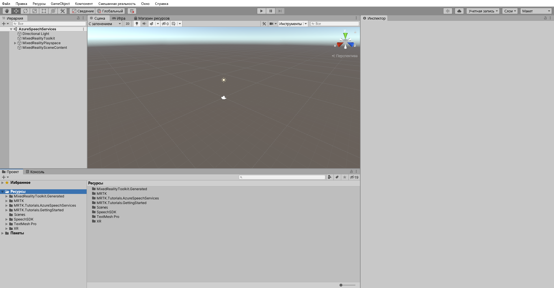 Screenshot of Project window after importing the requisite assets.