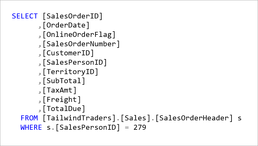 Сведения об SQL-запросе
