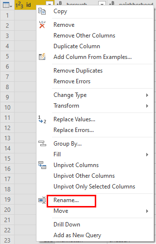 Оставшиеся столбцы в Power BI