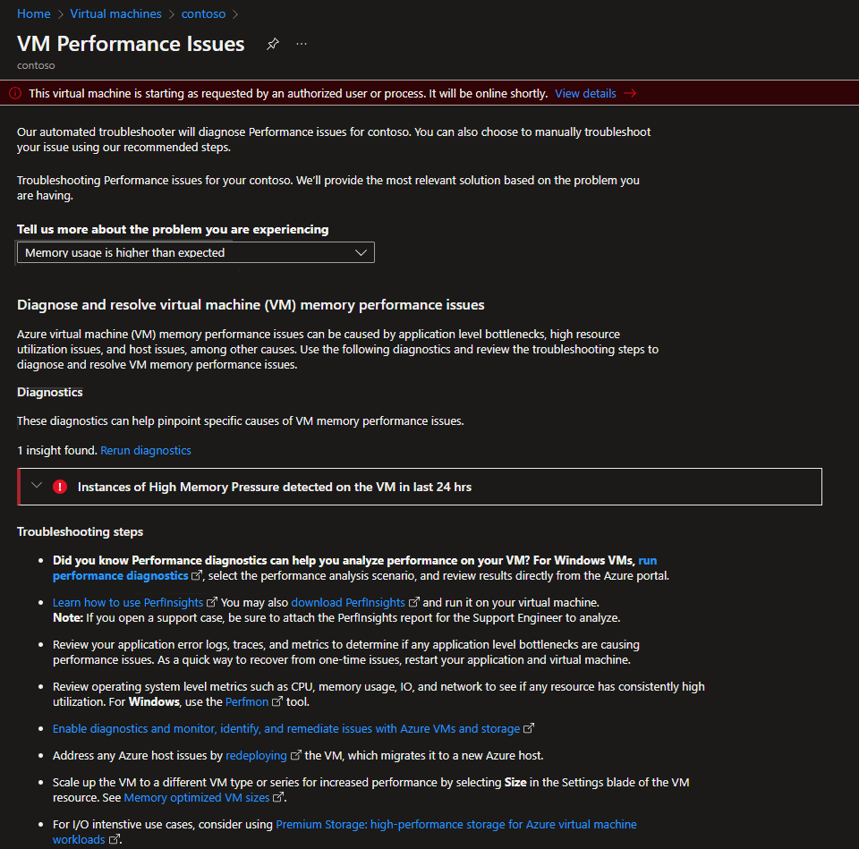 Устранение проблем с большим объемом памяти на виртуальных машинах Azure -  Azure | Microsoft Learn