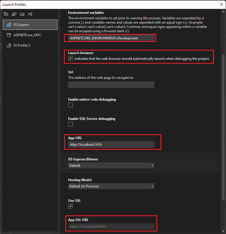 Параметры отладчика ASP.NET Core Параметры отладчика ASP.NET Core