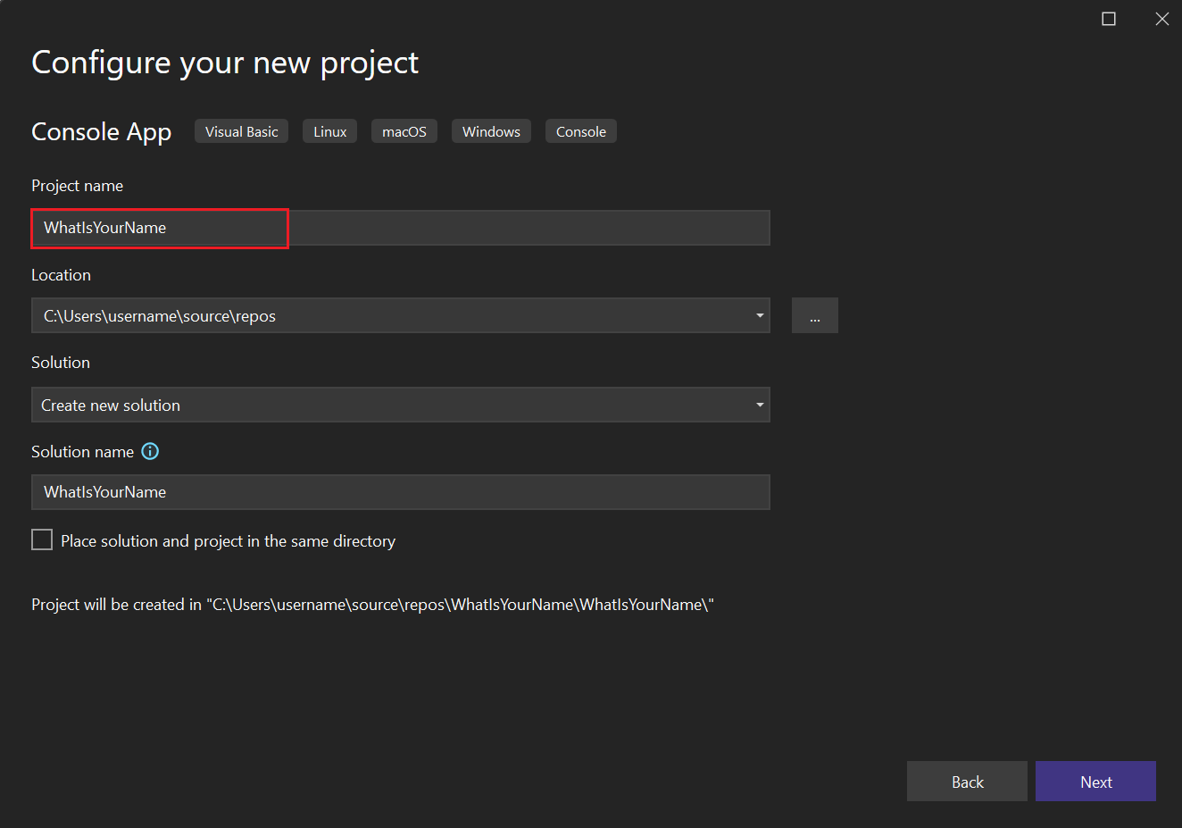 Screenshot showing the