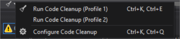 Code cleanup. Configure code Cleanup.