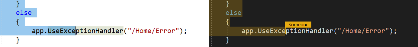 Screenshot that shows selected code.