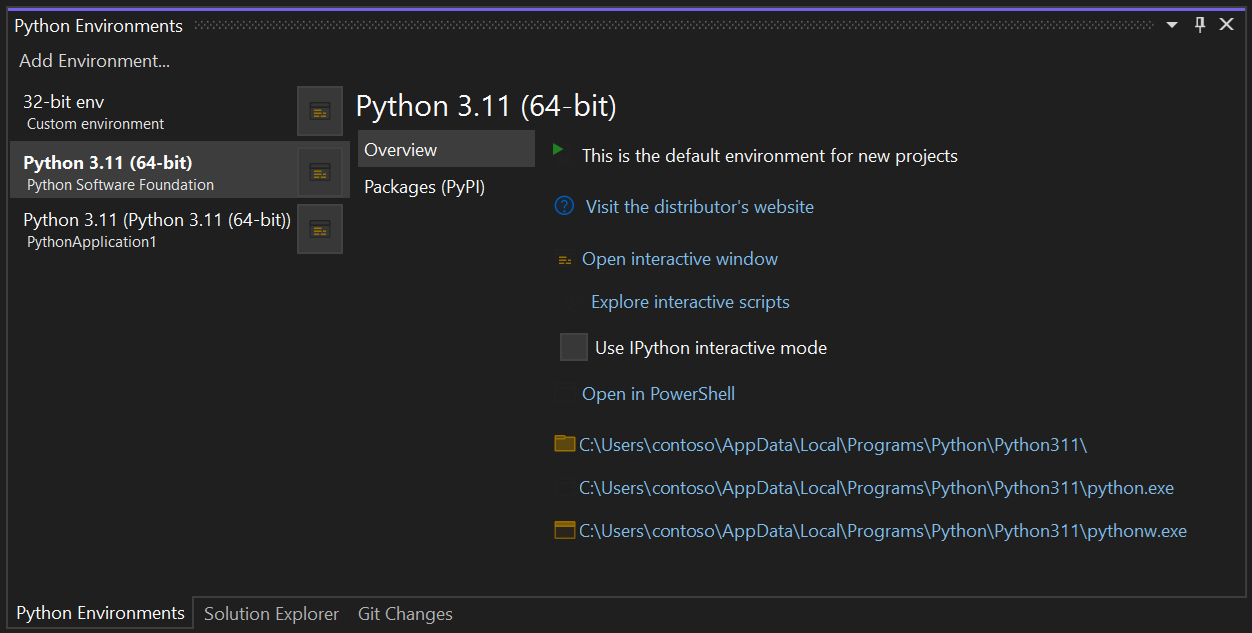 Установка python visual studio