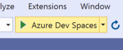 Кнопка отладки Azure Dev Spaces