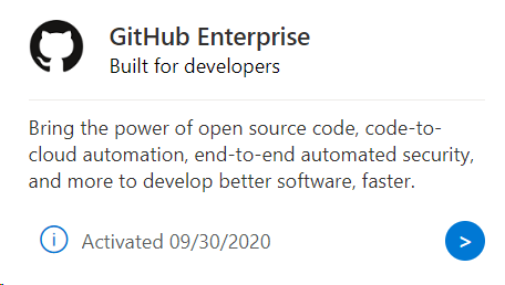 GitHub Enterprise активирован