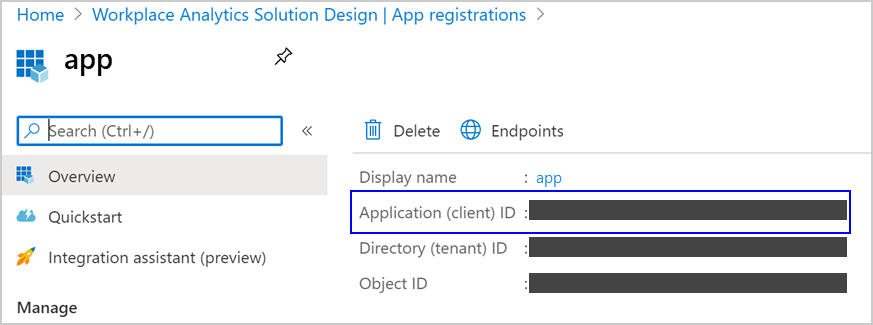 Идентификатор приложения Azure.