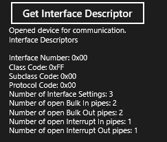 Дескриптор интерфейса USB.