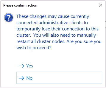 Screenshot of the Please confirm action dialog box.