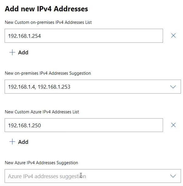 Add ipv4 addresses panel with info