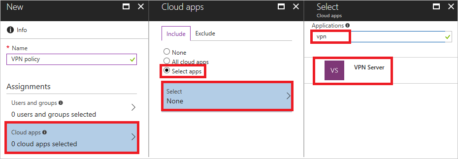 Select cloud apps