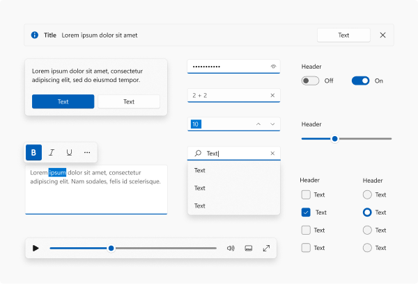 An image of common UI controls