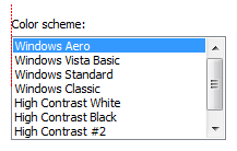 Снимок экрана со списком с выровненной по левому краю меткой выше