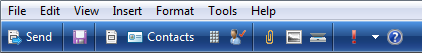 Снимок экрана: панель инструментов со значками для наиболее часто используемых кнопок. 