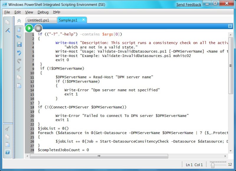 снимок экрана windows PowerShell