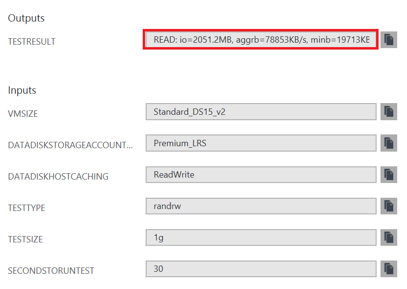 Disk performance measurement output alt text