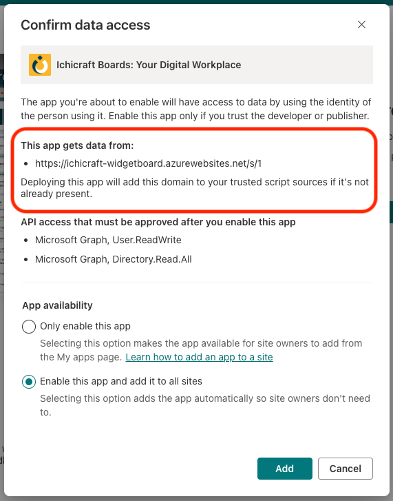 Automatically adding trusted script sources