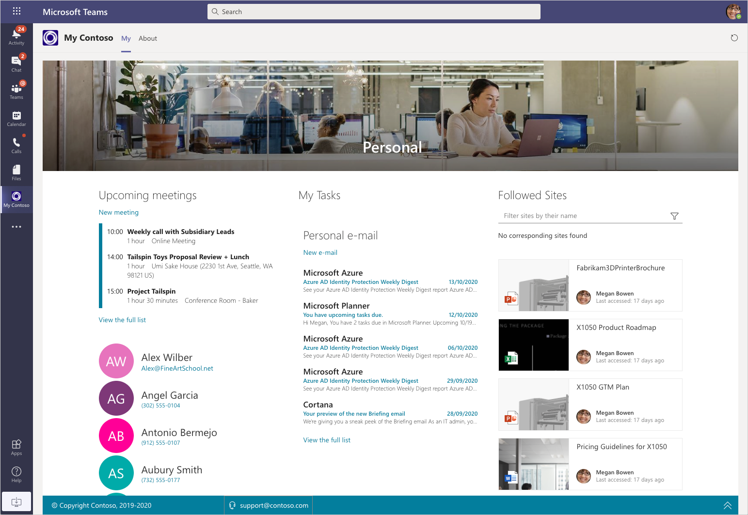 Sample Me-experience in Microsoft Teams