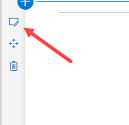 Screenshot of a red arrow pointing to the background properties icon.