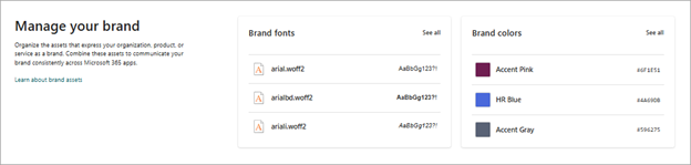 Screenshot of managing your brand colors.